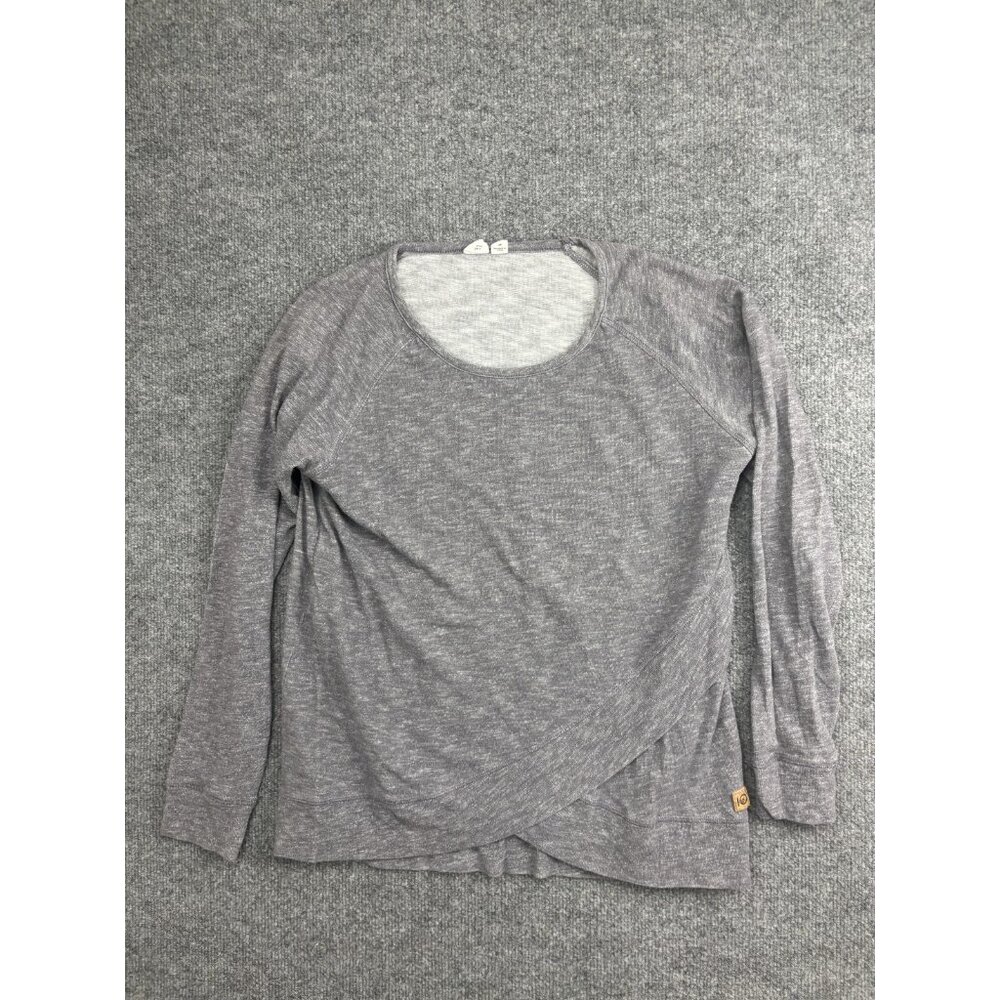 Tentree Sweater Womens Medium Gray Scoop Neck Wrap Lightweight Knit Pullover